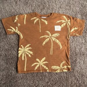 Zara Brown Palm Tree Kids T-Shirt